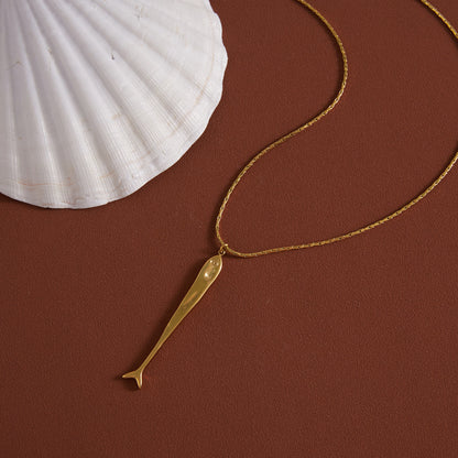 Salt Air Long Fish Pendant Necklace