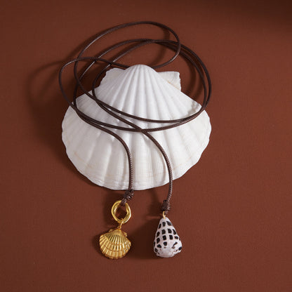 Cala Shell and Conch Cord Necklace