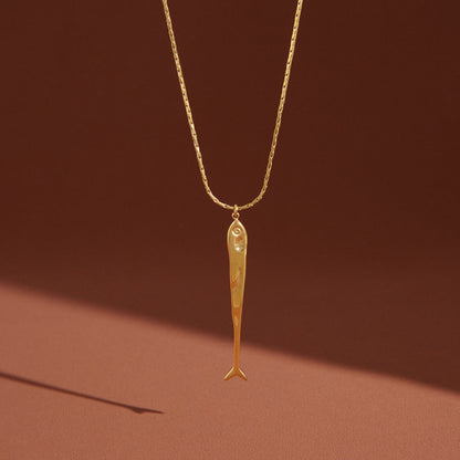 Salt Air Long Fish Pendant Necklace