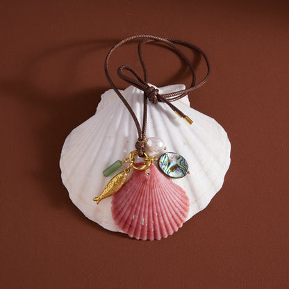 Cala Shell and Conch Cord Necklace
