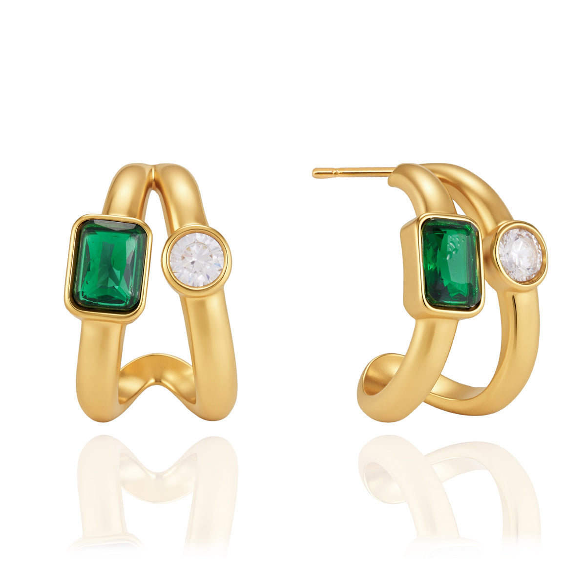 Olive Grove Double C Stud Earrings