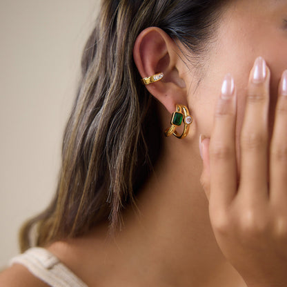 Olive Grove Double C Stud Earrings
