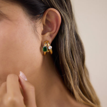 Olive Grove Double C Stud Earrings