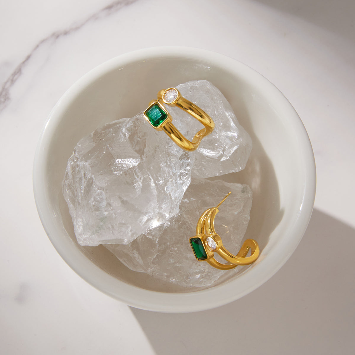 Olive Grove Double C Stud Earrings