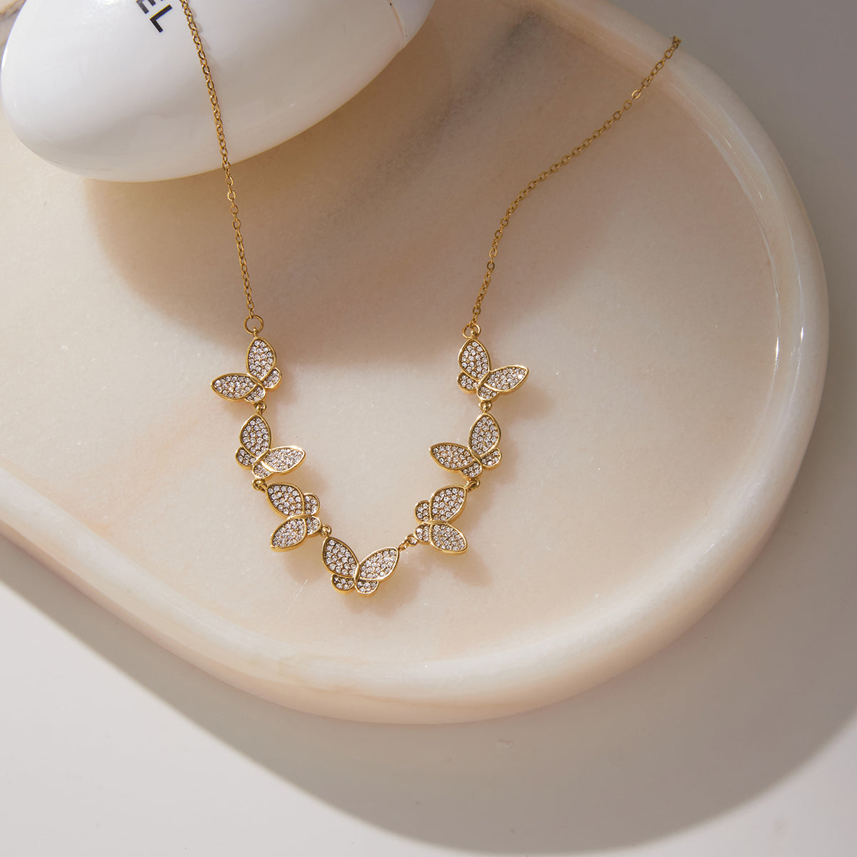 Zephyr Butterfly Cluster Necklace