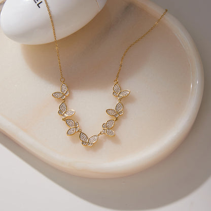 Zephyr Butterfly Cluster Necklace