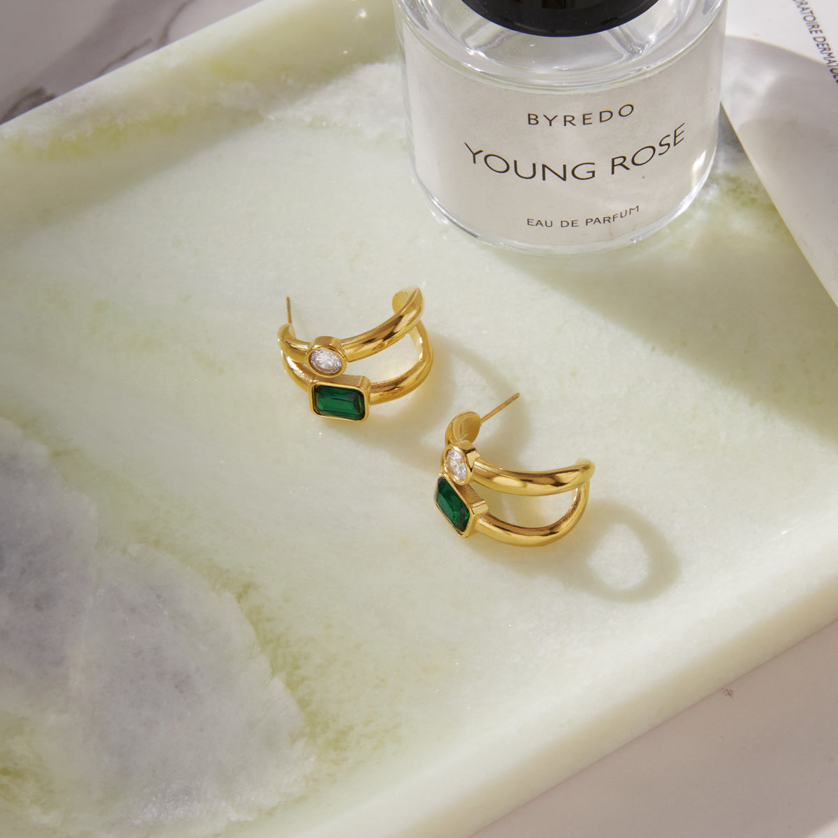 Olive Grove Double C Stud Earrings