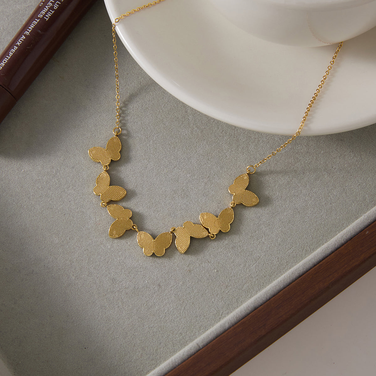Zephyr Butterfly Cluster Necklace