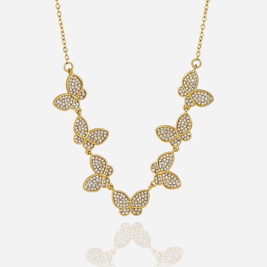 Zephyr Butterfly Cluster Necklace