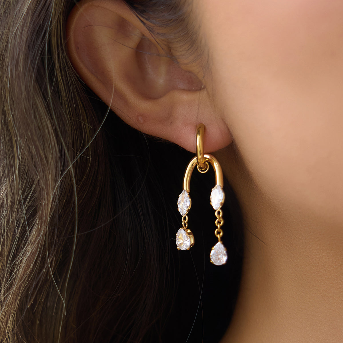 Estella Marquise Tassel Drop Earrings