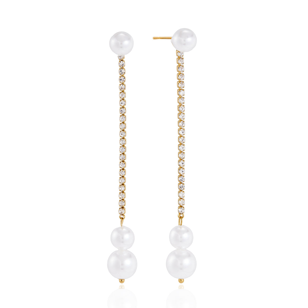 Vela Long Pearl Tassel Earrings