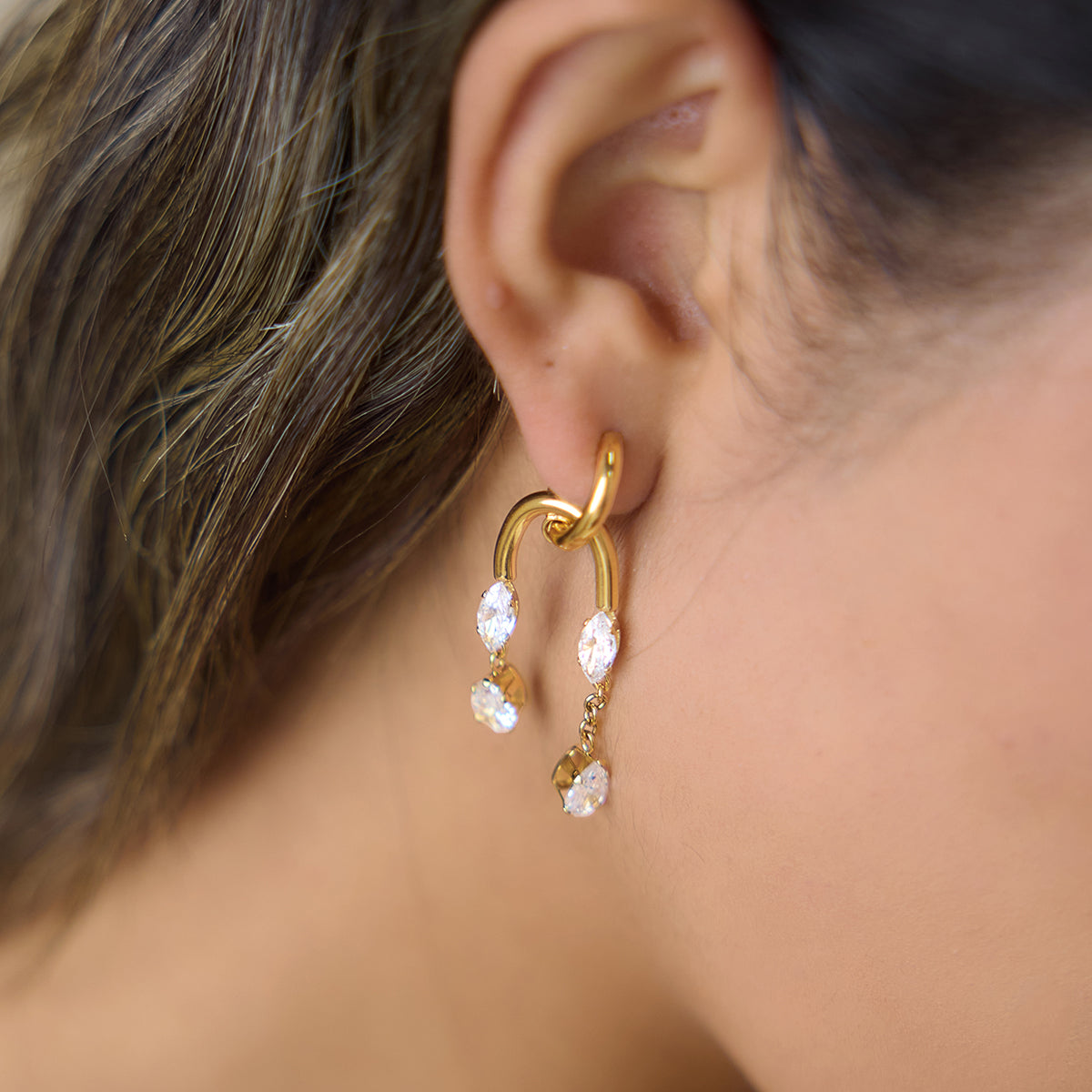 Estella Marquise Tassel Drop Earrings