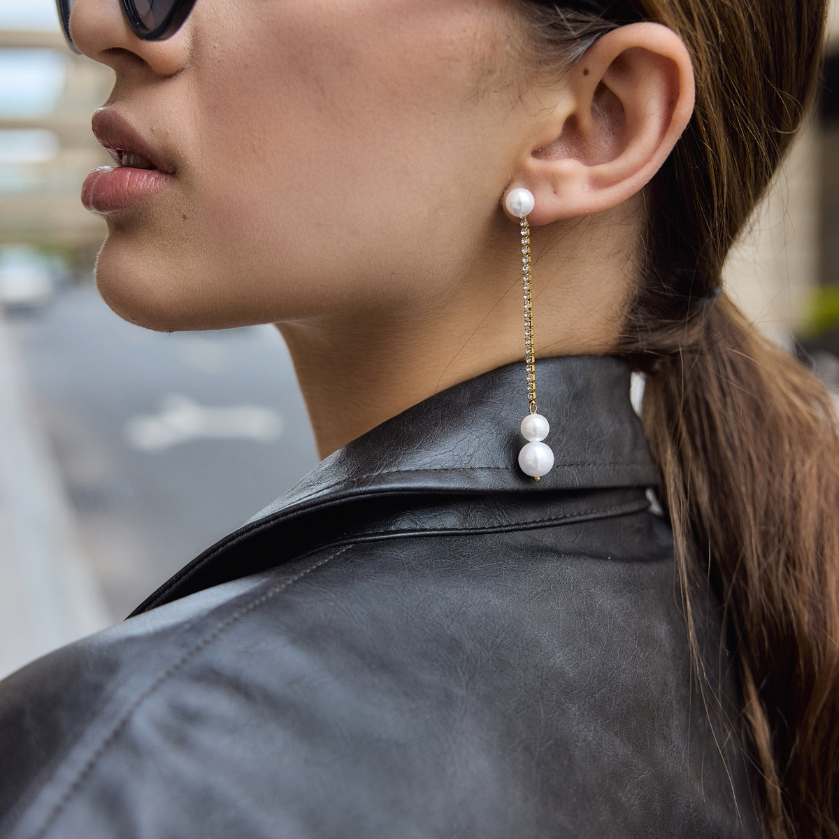 Vela Long Pearl Tassel Earrings