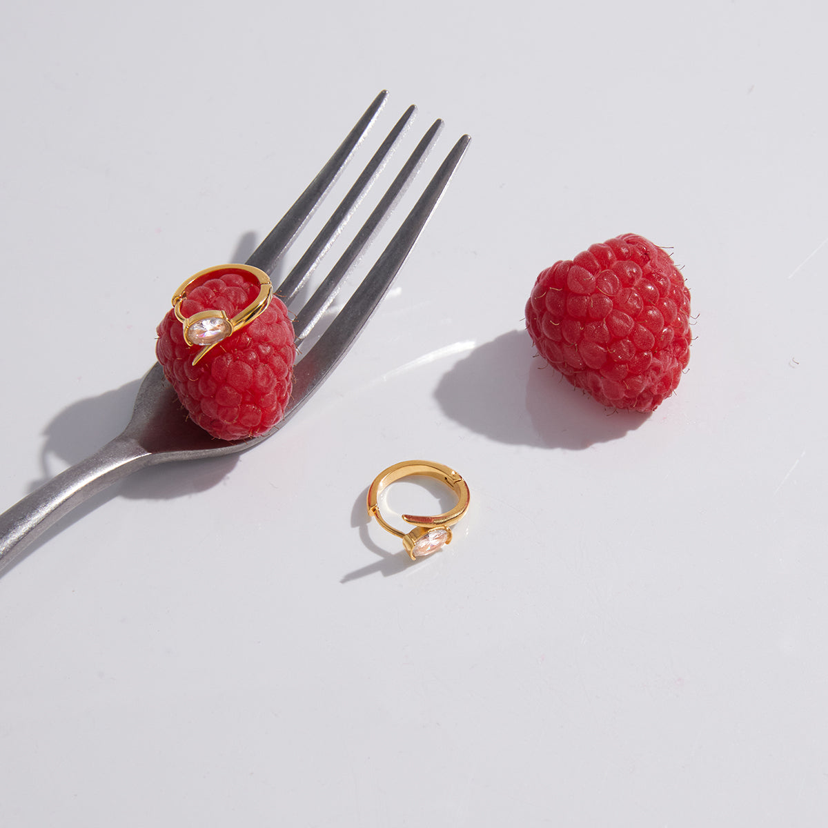 Dune Oval Crystal Huggie Earrings