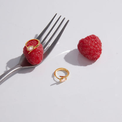 Dune Oval Crystal Huggie Earrings