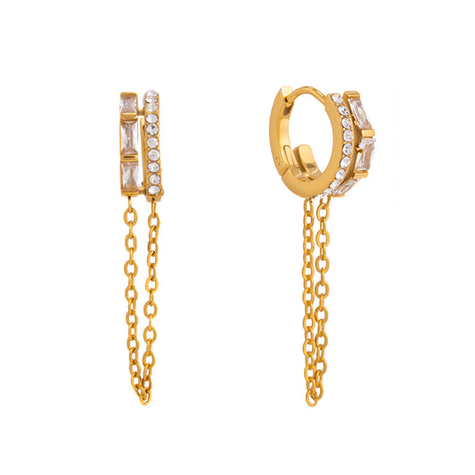 Lumen Double-Row Huggie Earrings