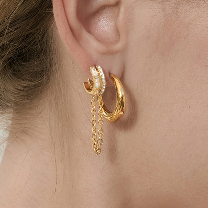 Lumen Double-Row Huggie Earrings