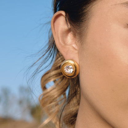 Dune Domed Solitaire Stud Earrings