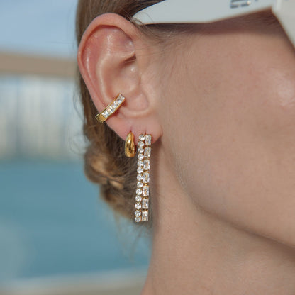 Ostro Crystal Ribbon Drop Earrings