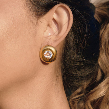 Dune Domed Solitaire Stud Earrings