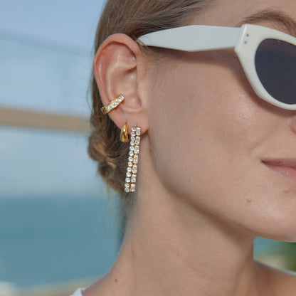Ostro Crystal Ribbon Drop Earrings