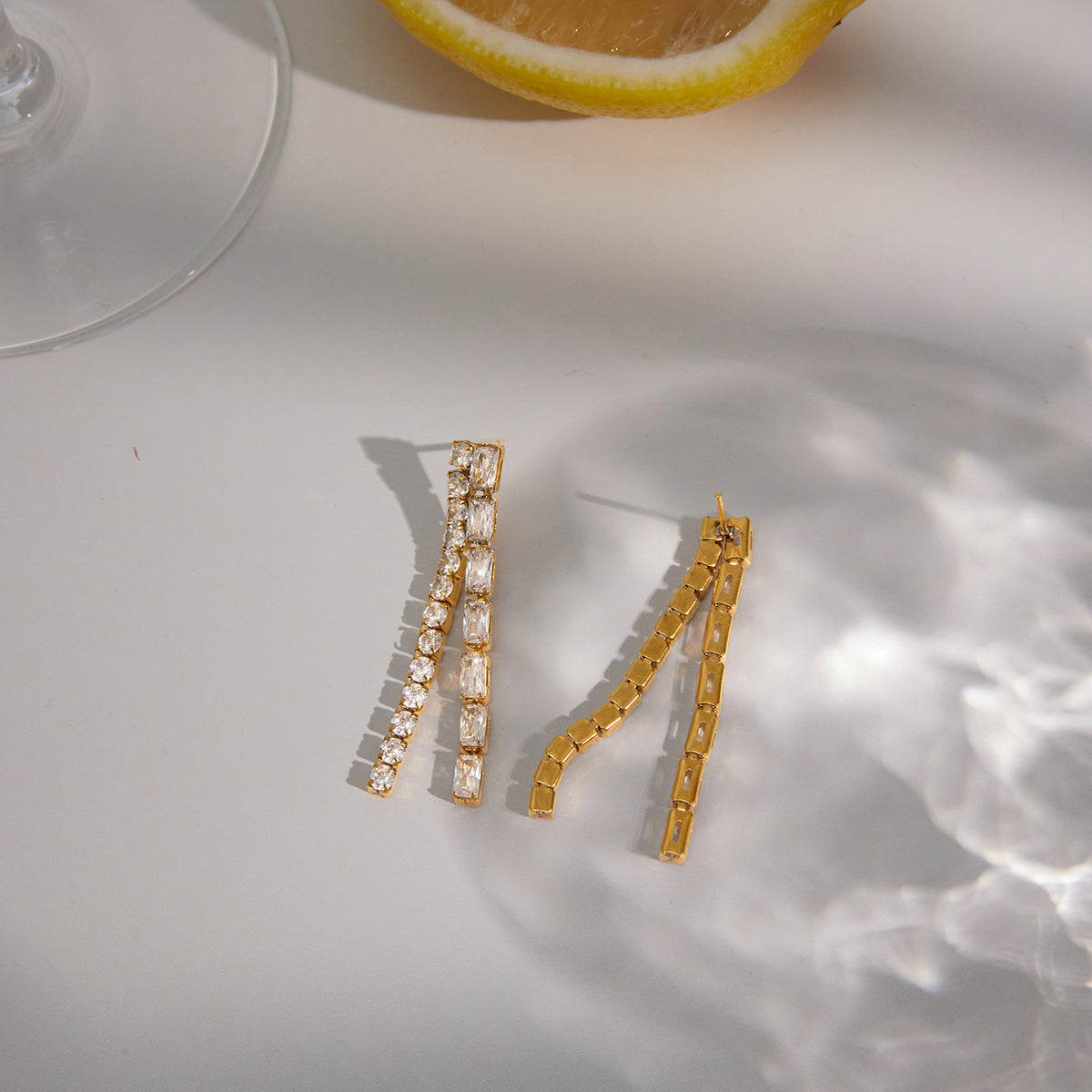 Ostro Crystal Ribbon Drop Earrings
