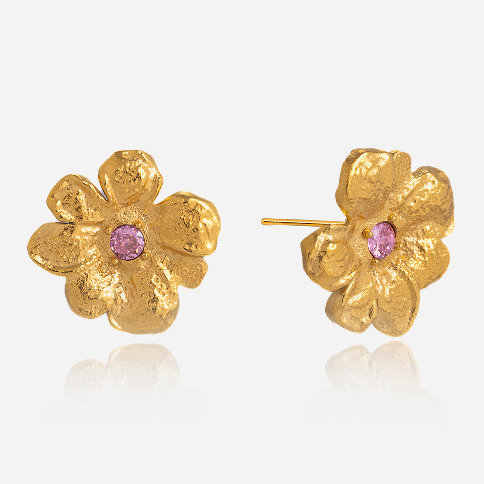 Almond Blossom Flower Stud Earrings