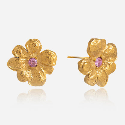 Almond Blossom Flower Stud Earrings