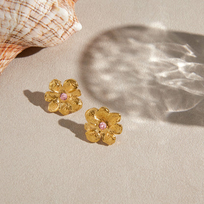 Almond Blossom Flower Stud Earrings