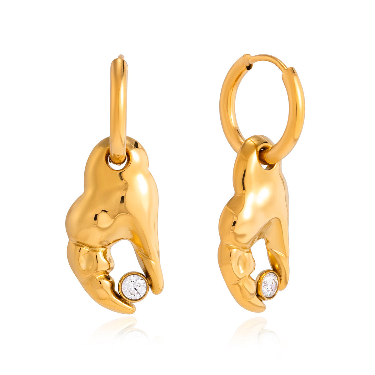 Coral Bay Crab Claw Huggie Earrings