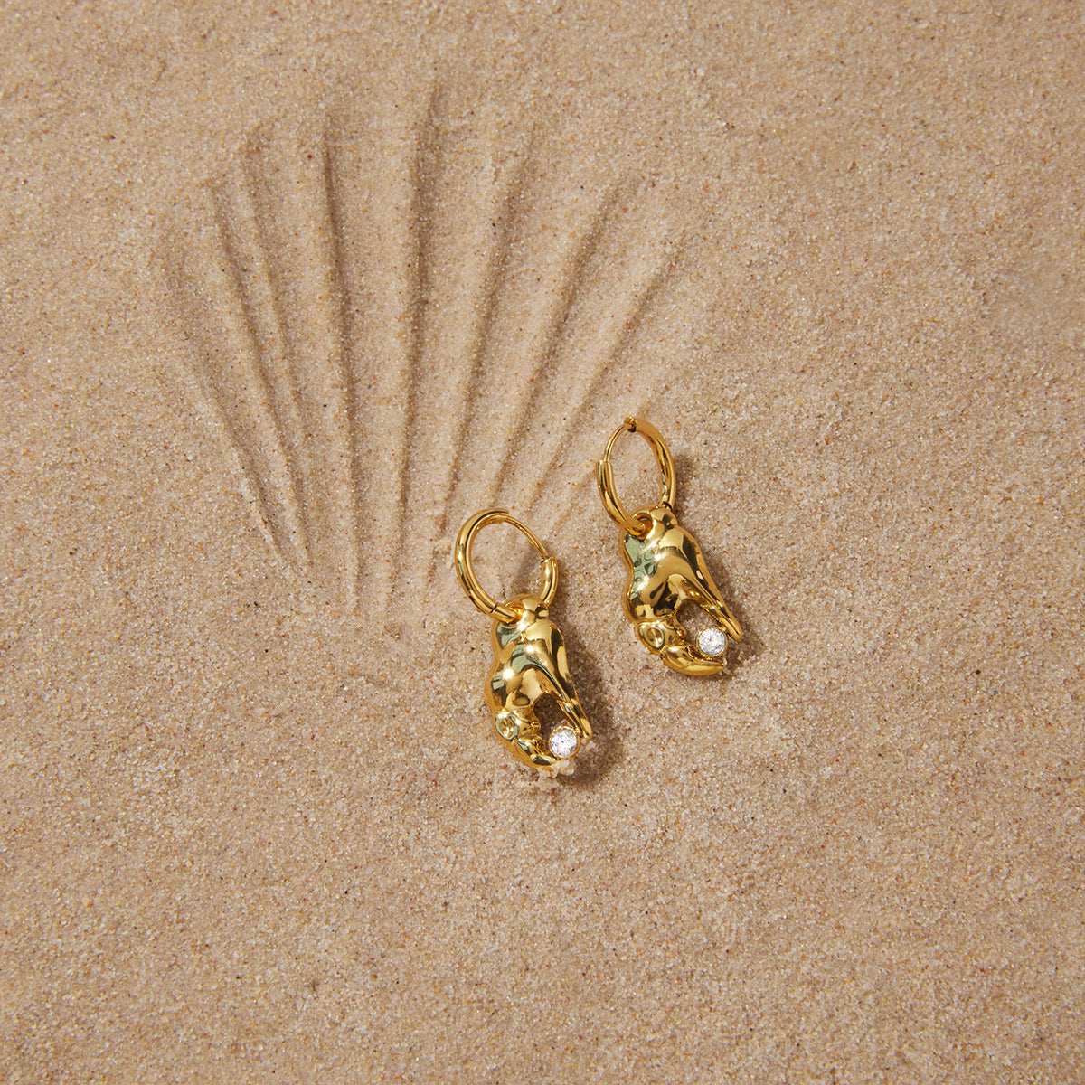 Coral Bay Crab Claw Huggie Earrings