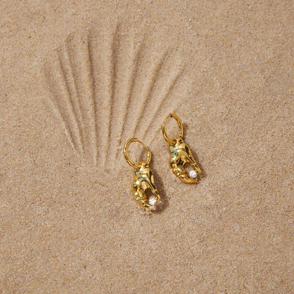 Coral Bay Crab Claw Huggie Earrings