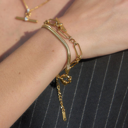 Mistral Paperclip T-Bar Chain Bracelet