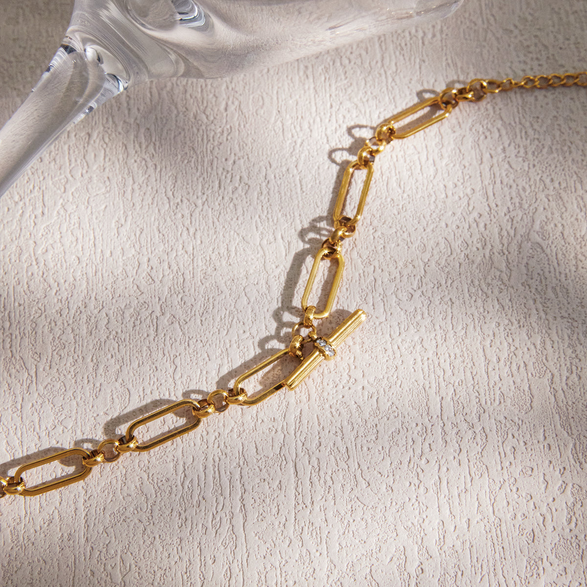 Mistral Paperclip T-Bar Chain Bracelet