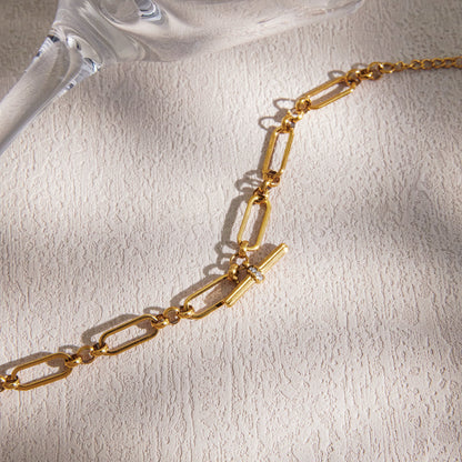 Mistral Paperclip T-Bar Chain Bracelet
