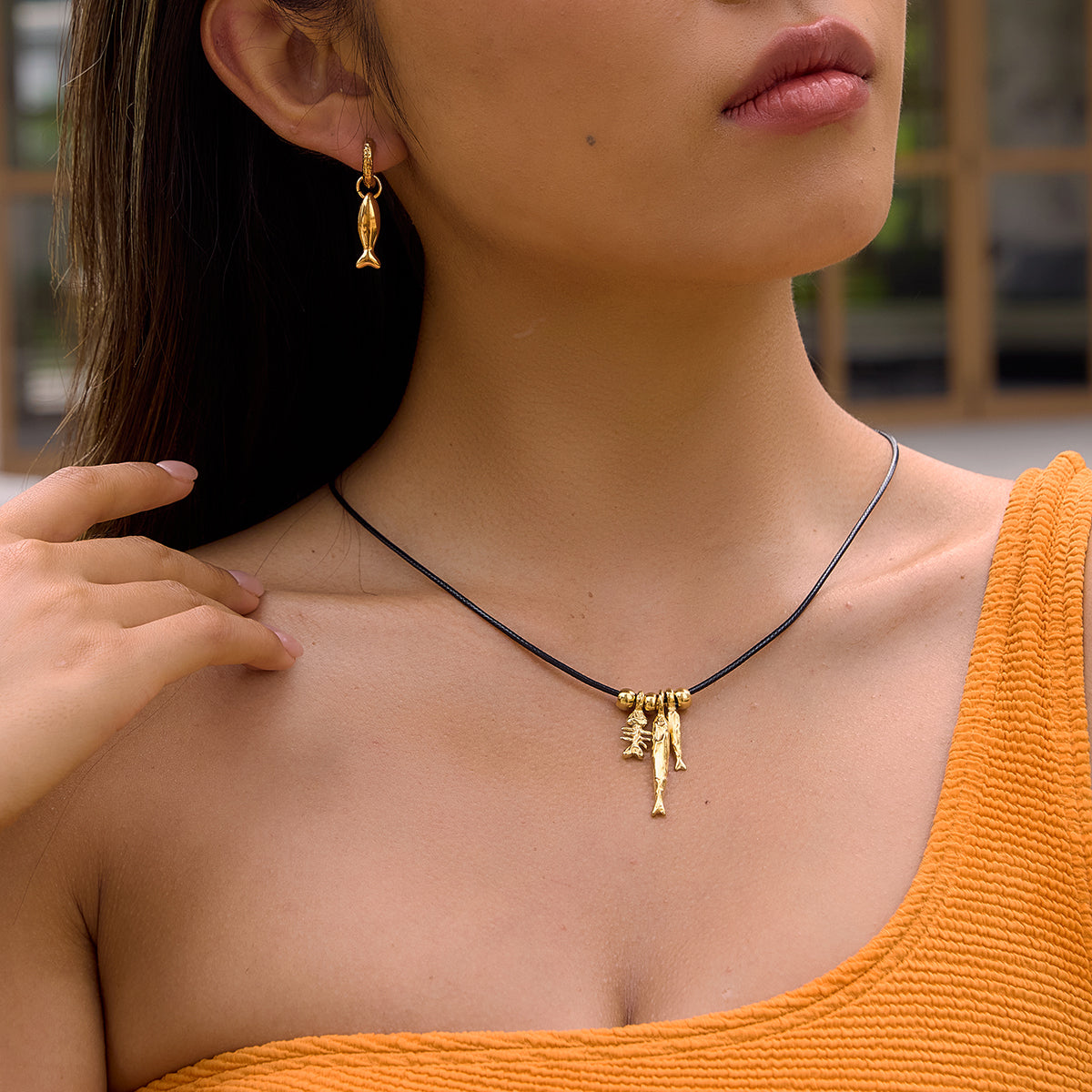 Driftwood Fishbone Cord Necklace