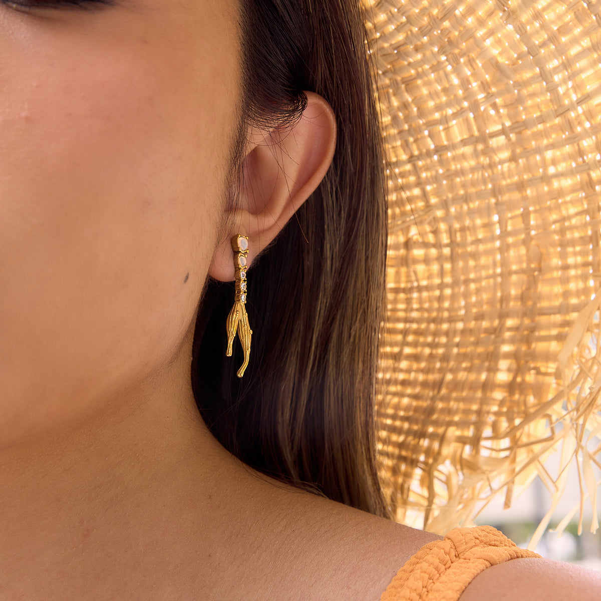 Alba Coral Branch Drop Earrings