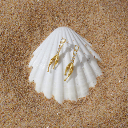 Alba Coral Branch Drop Earrings