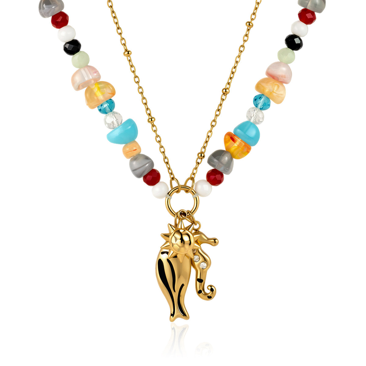 Sirena Seahorse Beaded Necklace