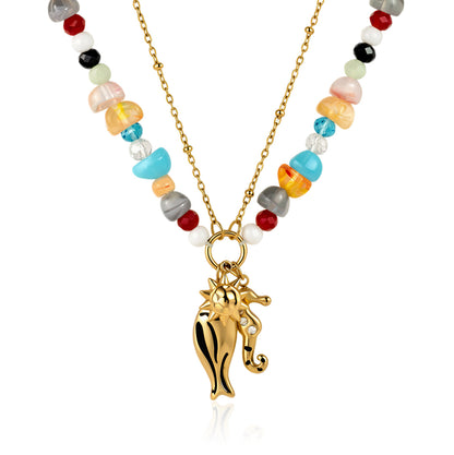 Sirena Seahorse Beaded Necklace