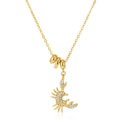 Marea Pavé Crab Pendant Necklace
