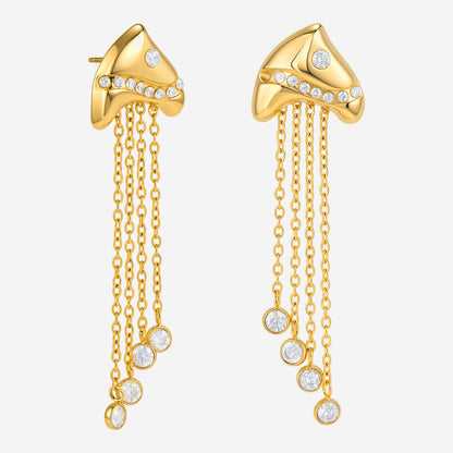Marea Chain Fringe Drop Earrings