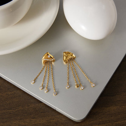 Marea Chain Fringe Drop Earrings