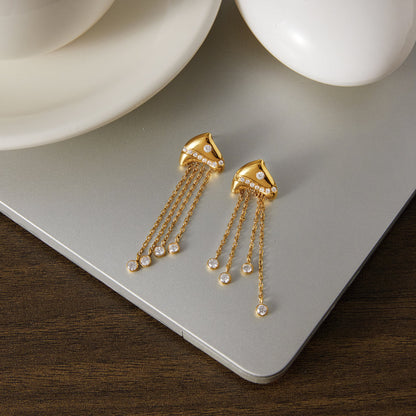 Marea Chain Fringe Drop Earrings