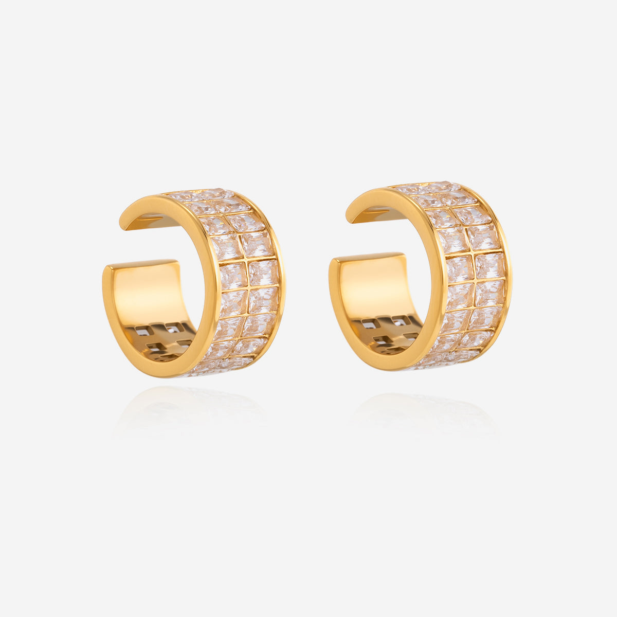 Lumen Double Row Pavé Ear Cuff Earrings