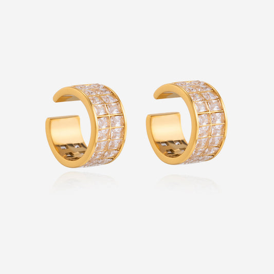 Lumen Double Row Pavé Ear Cuff Earrings