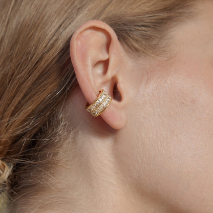 Lumen Double Row Pavé Ear Cuff Earrings