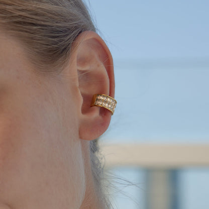 Lumen Double Row Pavé Ear Cuff Earrings