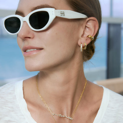 Aegean Teardrop Stone Huggie Earrings