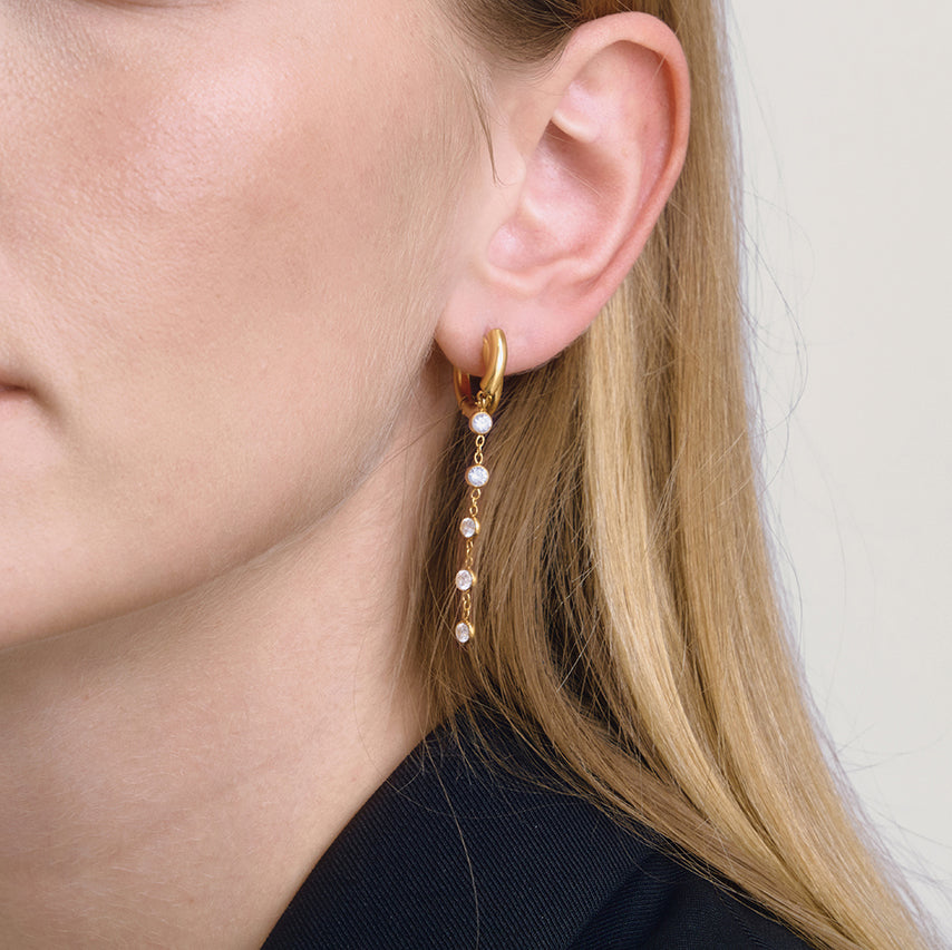 Cypress Bezel Drop Earrings